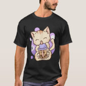 Cat Boba Tea Bubble Tea Anime Kawaii Neko  T-Shirt (Vorderseite)