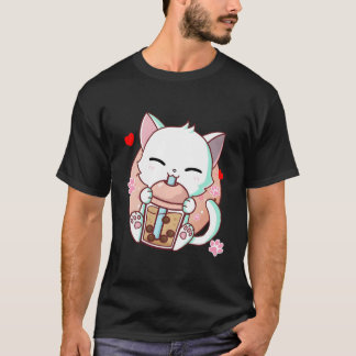 Cat Boba Tea Bubble Tea Kawaii Anime Japanese Neko T-Shirt