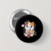 Cat Boba Tea Bubble Tea Kawaii Anime Japanischer N Button (Vorne & Hinten)