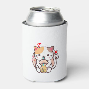 Cat Boba Tea Bubble Tea Kawaii Anime Japanischer N Dosenkühler