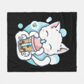 Cat Boba Tea Bubble Tea Kawaii Anime Japanischer N Fleecedecke (Vorderseite (Horizontal))