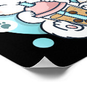 Cat Boba Tea Bubble Tea Kawaii Anime Japanischer N Poster (Ecke)