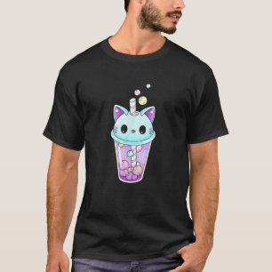 Cat Boba Tea Bubble Tea Kawaii Anime Japanischer N T-Shirt