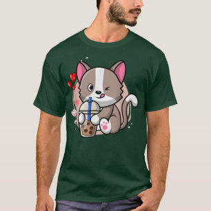 Cat Boba Tea Bubble Tea Kawaii Anime Japanischer N T-Shirt