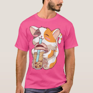 Cat Boba Tea Bubble Tea Kawaii Anime Japanisches M T-Shirt