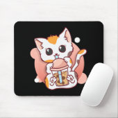 Cat Boba Tea Bubble Tea Kawaii Anime Neko für Mädc Mousepad (Mit Mouse)