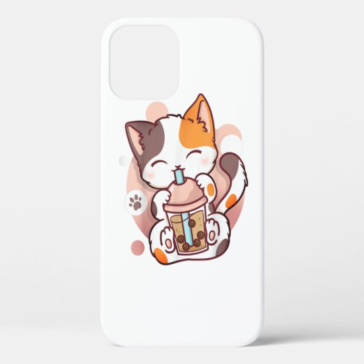 Cat Boba Tea Bubble Tee Anime Kawaii Neko Case-Mate iPhone Hülle (Rückseite)