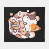 Cat Boba Tea Bubble Tee Anime Kawaii Neko Fleecedecke (Vorderseite (Horizontal))