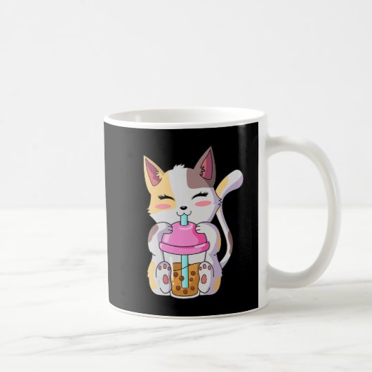 Cat Boba Tea Bubble Tee Anime Kawaii Neko for Boys Kaffeetasse (Rechts)