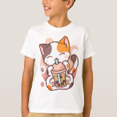 Cat Boba Tea Bubble Tee Anime Kawaii Neko für Mädc (Vorderseite)