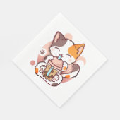 Cat Boba Tea Bubble Tee Anime Kawaii Neko für Mädc Serviette (Ecke)