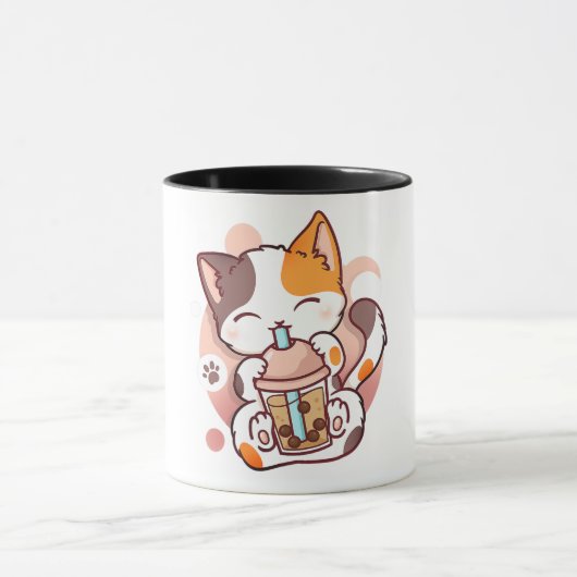 Cat Boba Tea Bubble Tee Anime Kawaii Neko für Mädc Tasse (Zentrum)