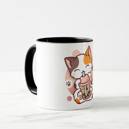 Cat Boba Tea Bubble Tee Anime Kawaii Neko für Mädc Tasse (Vorderseite Links)