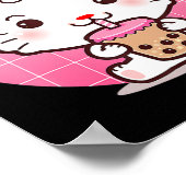 Cat Boba Tea Bubble Tee Anime Kawaii Neko Gift Gif Poster (Ecke)