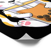 Cat Boba Tea Bubble Tee Anime Kawaii Neko Girl T-S Poster (Ecke)