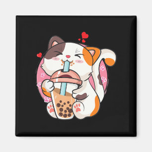 Cat Boba Tea Bubble Tee Anime Kawaii Neko Kinder T Magnet