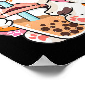 Cat Boba Tea Bubble Tee Anime Kawaii Neko Kinder T Poster (Ecke)