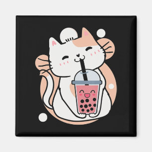 Cat Boba Tea Bubble Tee Anime Kawaii Neko Milktea Magnet
