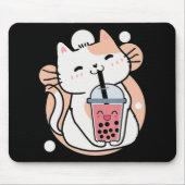 Cat Boba Tea Bubble Tee Anime Kawaii Neko Milktea Mousepad (Vorne)