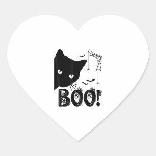 Cat Boo! Funny Hiding Peekaboo Beängstigend Hallow Herz-Aufkleber