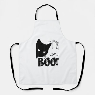 Cat Boo! Funny Hiding Peekaboo Beängstigend Hallow Schürze