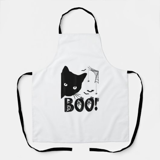 Cat Boo! Funny Hiding Peekaboo Beängstigend Hallow Schürze (Vorderseite)