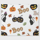 Cat Boo Halloween Geschenkpapier (Flach)
