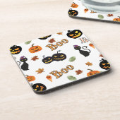 Cat Boo Halloween Getränkeuntersetzer (Linke Seite)