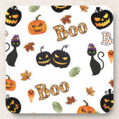 Cat Boo Halloween Getränkeuntersetzer (Vorderseite)