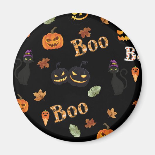 Cat Boo Halloween Magnet (Vorne)