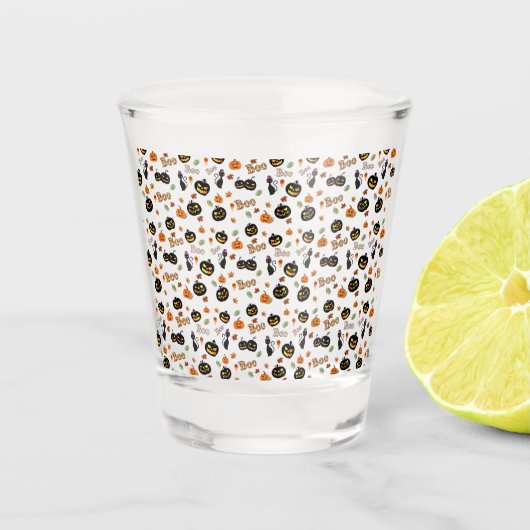 Cat Boo Halloween Schnapsglas (Vorderseite)