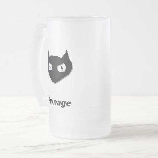 Cat Boo Pwnage Mattglas Bierglas (Vorderseite Links)