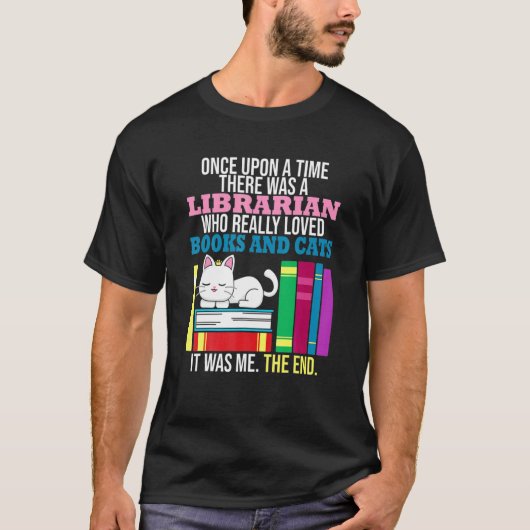 Cat Book Feline Owner Reader Bookworm T-Shirt (Vorderseite)