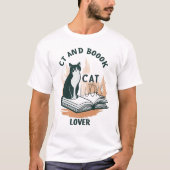 Cat & Book Lover T - Shirt (Vorderseite)