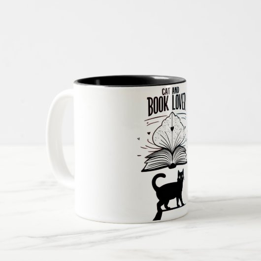 Cat & Book Lover Tasse (Vorderseite Links)