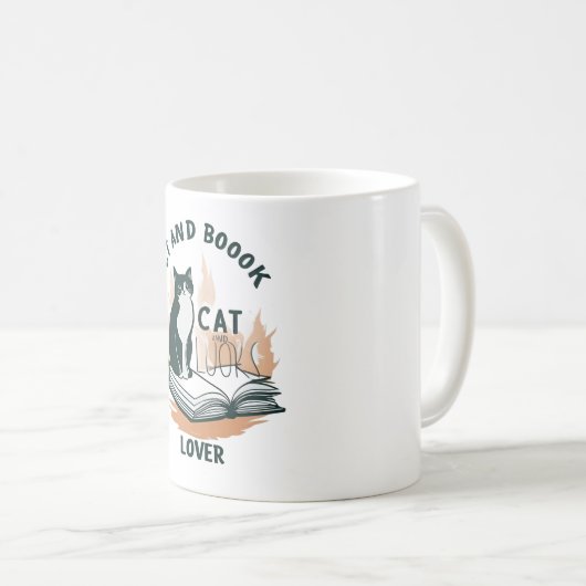 Cat & Book Lover Tasse (VorderseiteRechts)