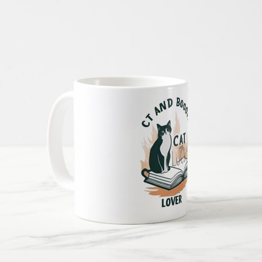 Cat & Book Lover Tasse (Vorderseite Links)