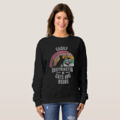 Cat Book Retro Easily Distracted by Cats And Books Sweatshirt (Vorne ganz)