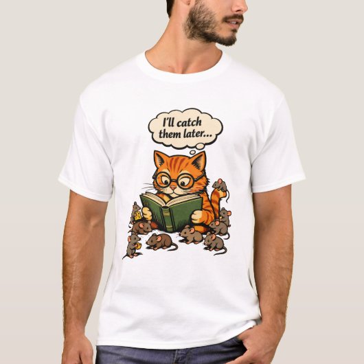 cat book T-Shirt (Vorderseite)