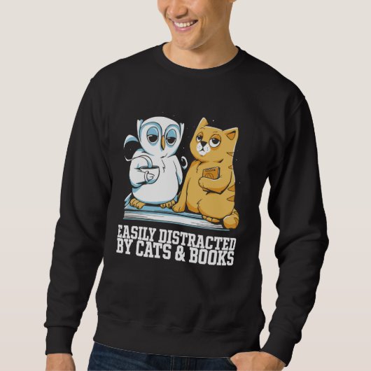 Cat books  Cat bookworm  Cat book Sweatshirt (Vorderseite)