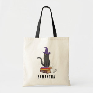 Cat Books Poet und Zauber Halloween Personalisiert Tragetasche
