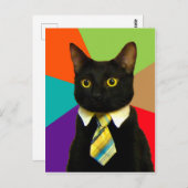 Cat-Boss in der Krawatte Postkarte (Vorne/Hinten)