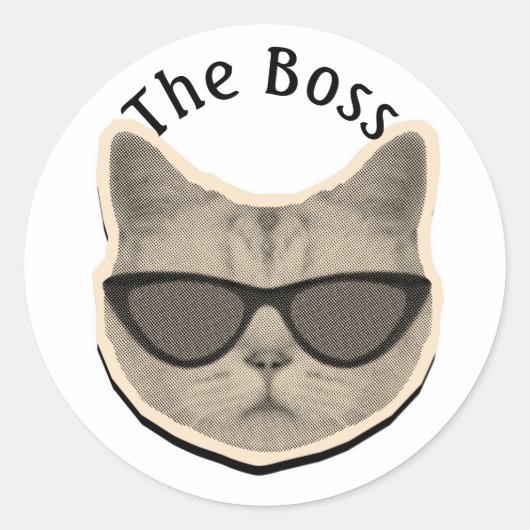 Cat Boss Sticker (Vorderseite)