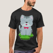 Cat Bow-Krawatte T-Shirt (Vorderseite)