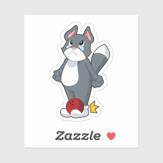 Cat Bowling Bowling ball Aufkleber (Blatt)