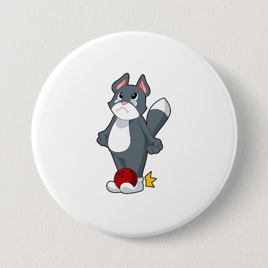 Cat Bowling Bowling ball Button (Vorderseite)