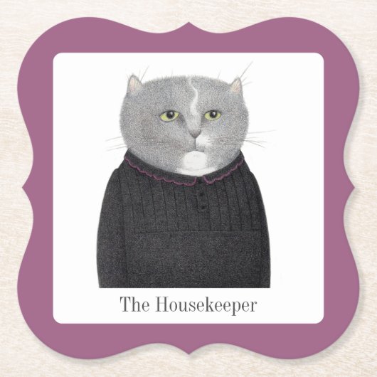 CAT-Brackets-Untersetzer für HOUSEKEEPER + Text Untersetzer (Vorderseite)