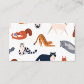 Cat Breeds Pattern Visitenkarte (Rückseite)