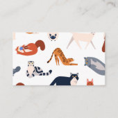 Cat Breeds Pattern Visitenkarte (Vorderseite)