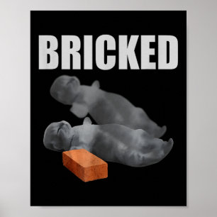 Cat Bricked Funny Knock Out Meme Albern Cats Sayi Poster